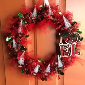 Handmade Red and Green Christmas Wreath